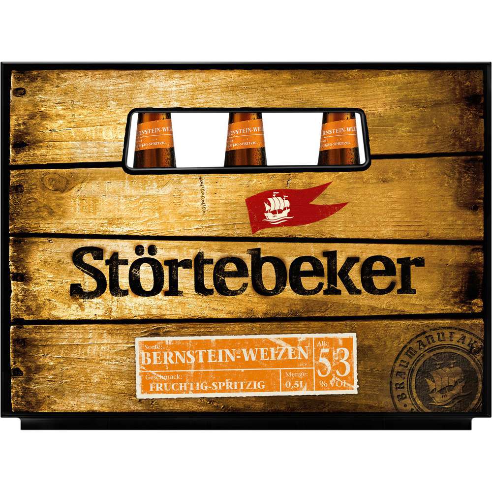 Produktabbildung Störtebeker Bernstein Weizenbier 5,3% (20x 0,500 Liter)