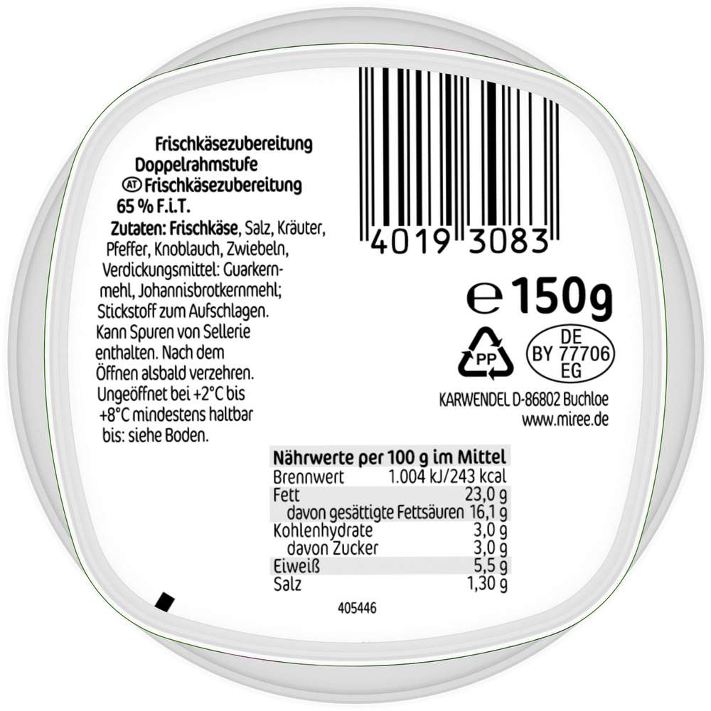 Produktabbildung Miree Frischkäse, Kräuter