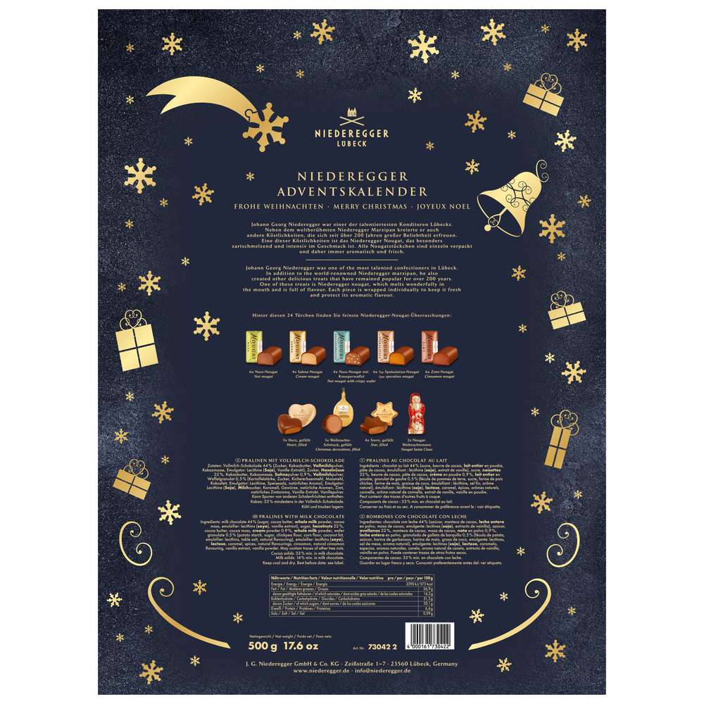 Produktabbildung Niederegger Adventskalender Nougat