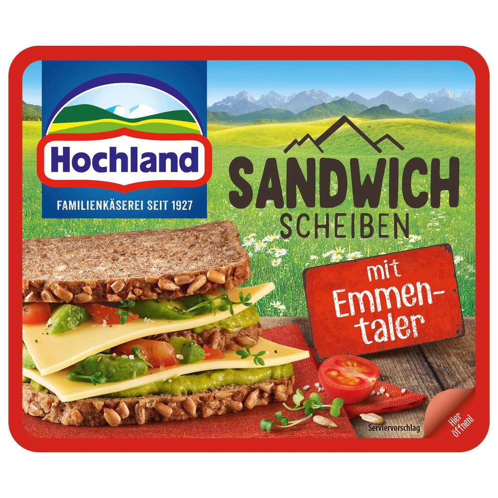 Produktabbildung Hochland Sandwich-Scheiben, Emmentaler