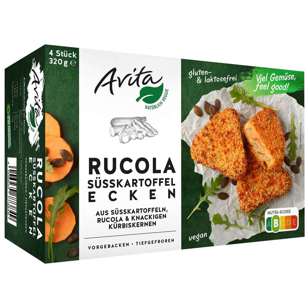 Produktabbildung Avita Rucola Süßkartoffel-Ecken, Gluten- & Laktosefrei, tiefgekühlt