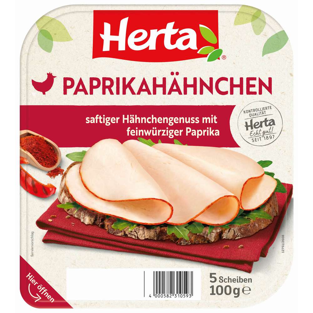 Produktabbildung Herta Paprikahähnchen, 5 Scheiben
