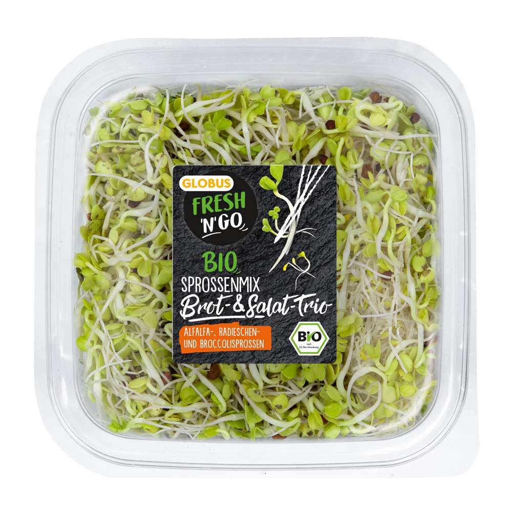 Produktabbildung GLOBUS FRESH 'N' GO Bio Sprossenmix Brot & Salat-Trio