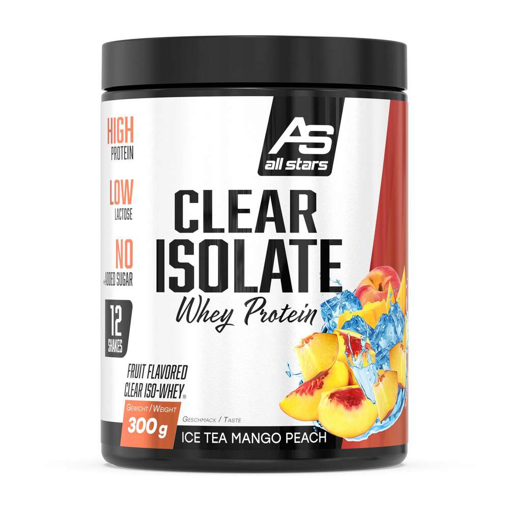 Produktabbildung all stars Clear Isolate Protein, Ice Tea Mango-Peach