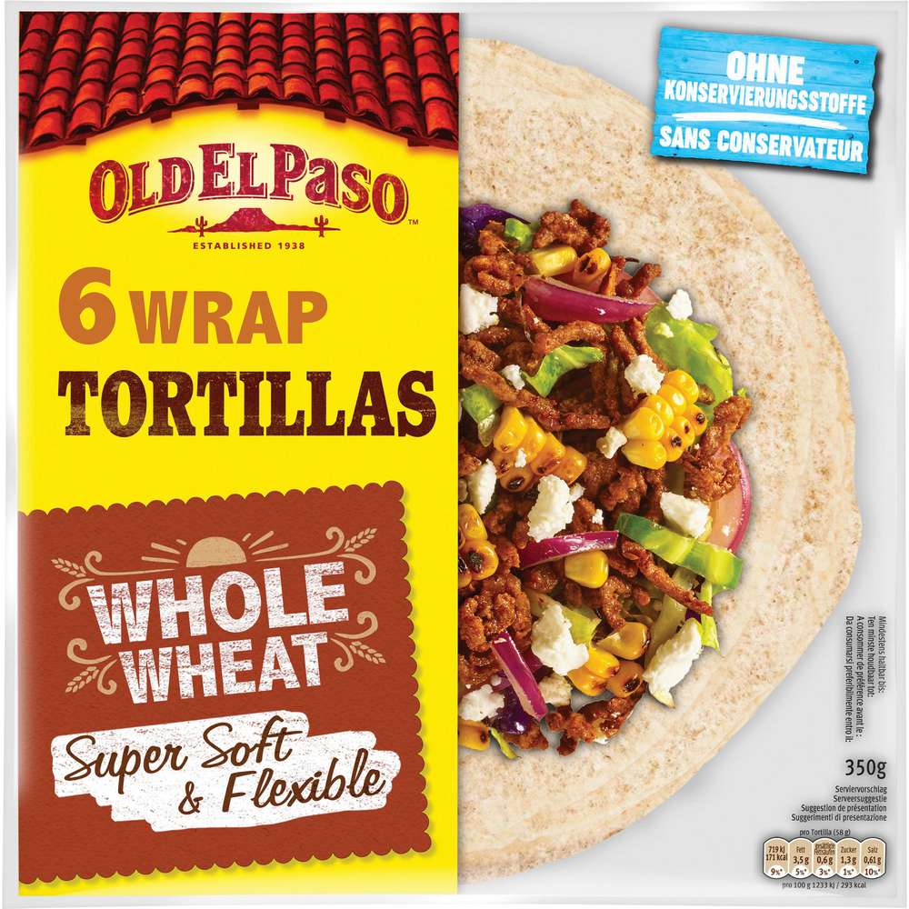 Produktabbildung Old el Paso Wrap Tortillas, Vollkorn