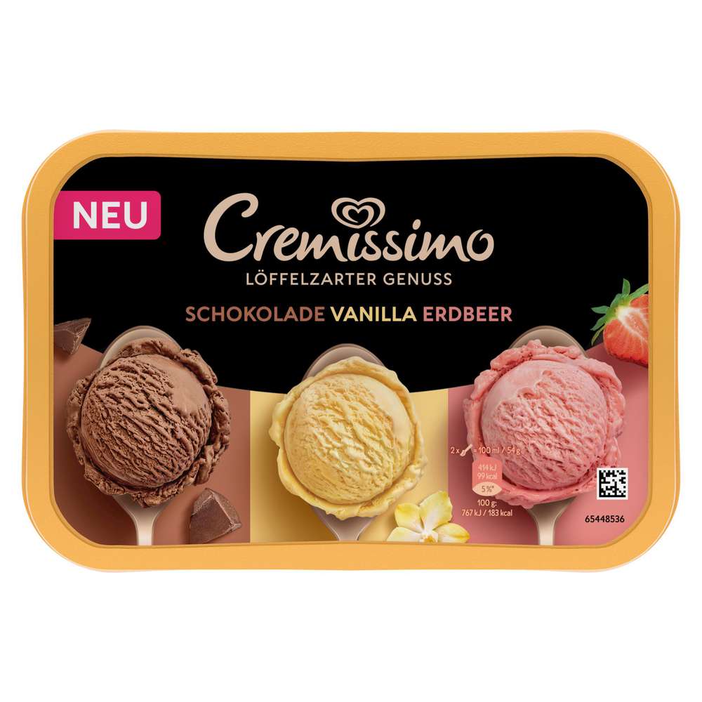 Produktabbildung Langnese Cremissimo Eis, Erdbeer-Vanille