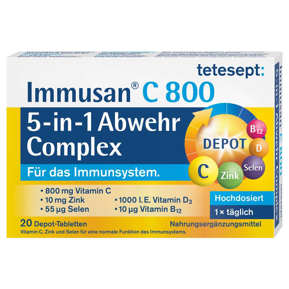 Produktabbildung tetesept Immusan C 800, 5 in 1 Abwehr Complex Tabletten