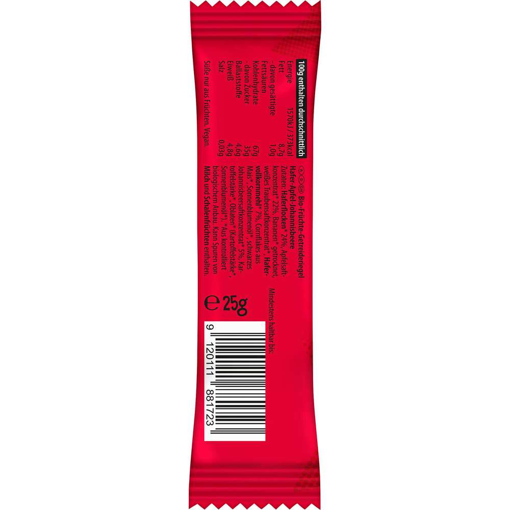 Produktabbildung Pure & Fun Bio Früchte-Getreideriegel, Hafer, Apfel & Johannisbeere