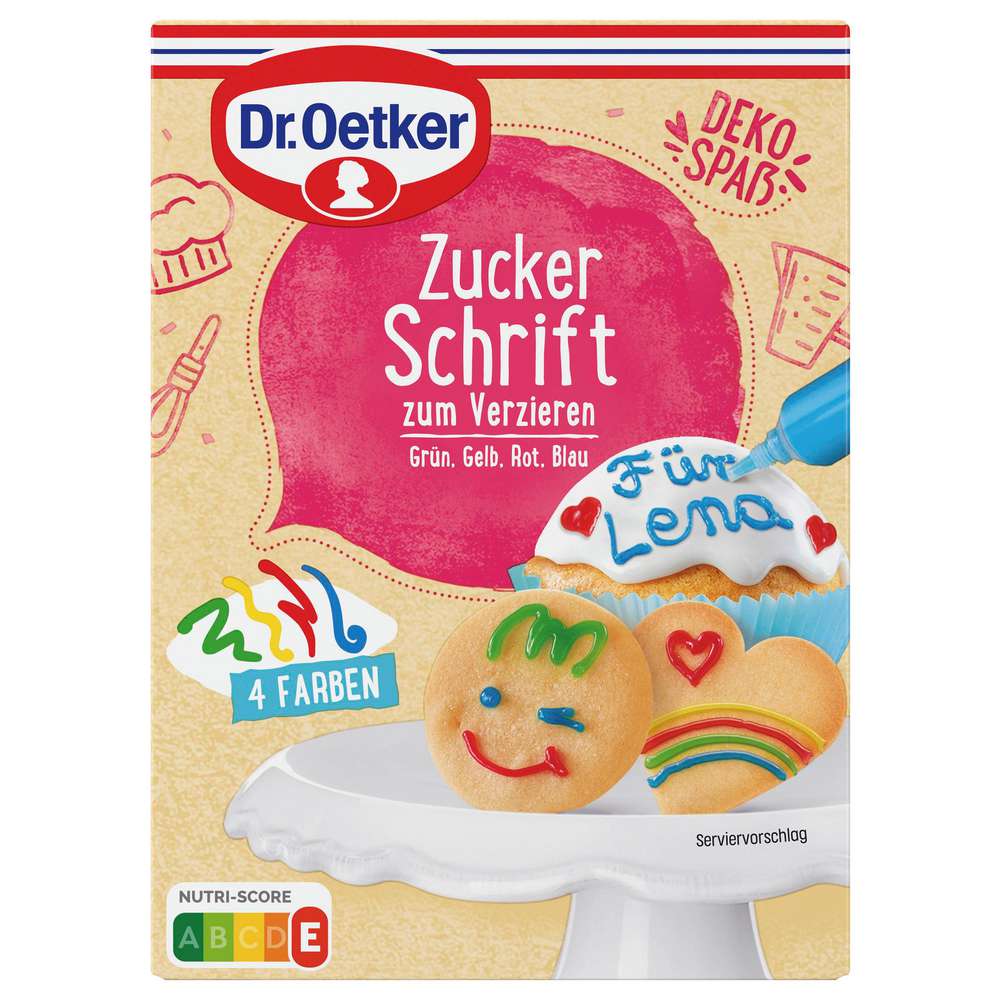 Produktabbildung Dr. Oetker Zuckerschrift, 4 Farben