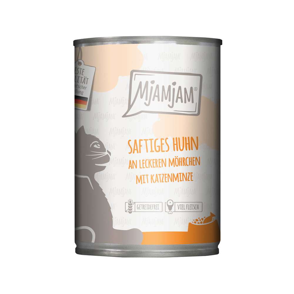 Produktabbildung MjAMjAM Katzen-Nassfutter Huhn/Möhren