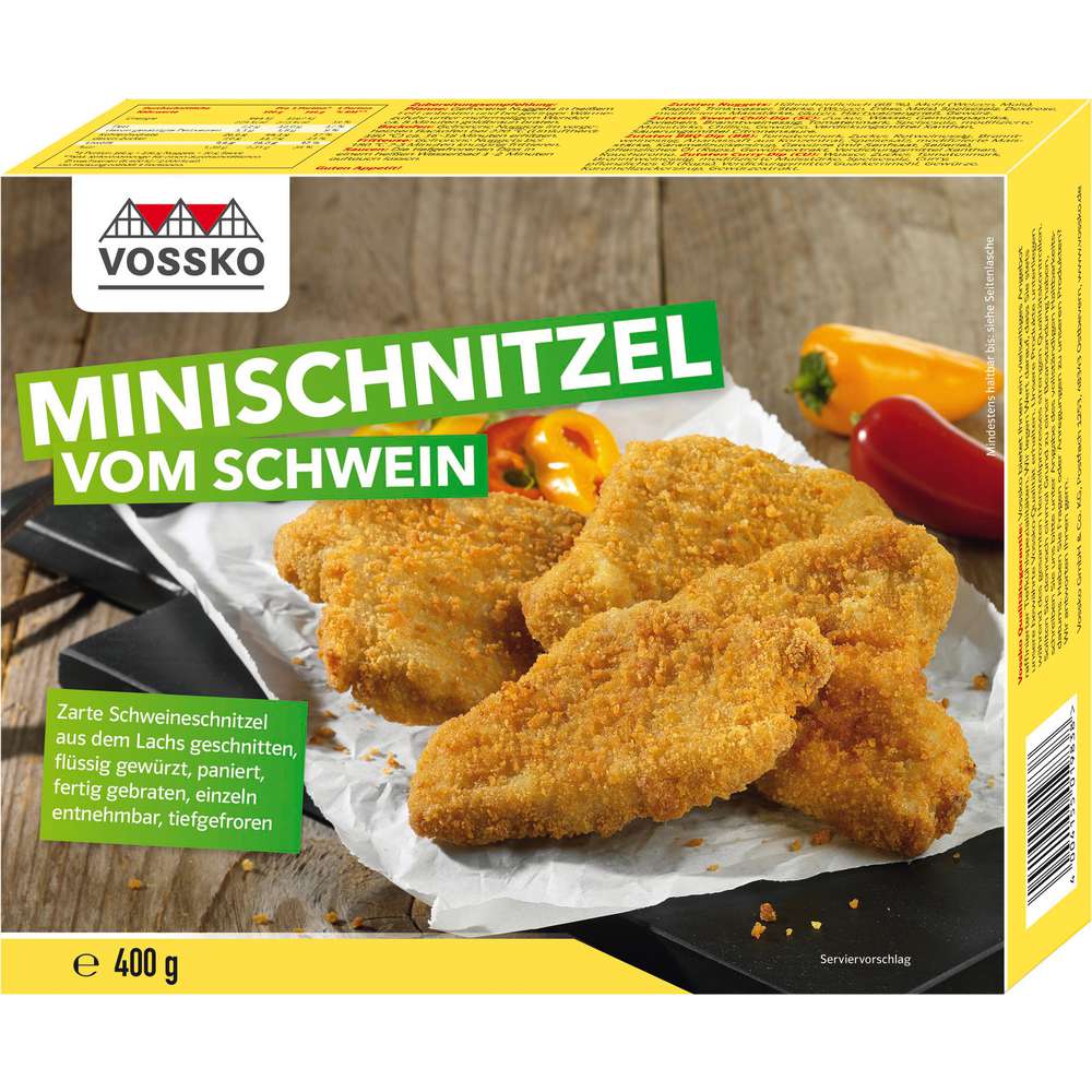 Produktabbildung Vossko Mini-Schnitzel vom Schwein, tiefgekühlt