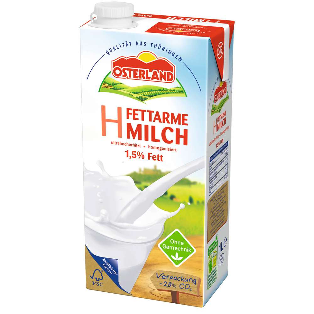 Produktabbildung Osterland H-Milch Fettarm, 1,5% Fett