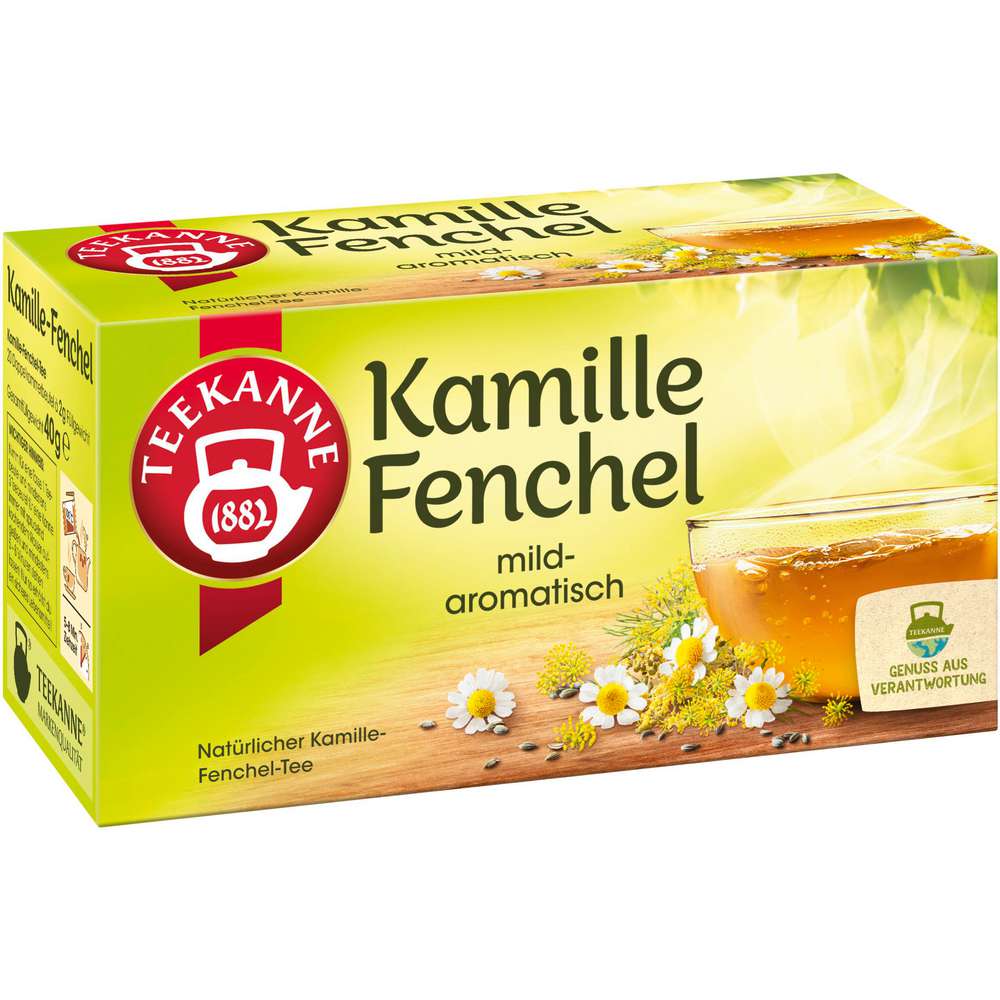 Produktabbildung Teekanne Kamille-Fenchel-Tee Kamille Fenchel wohltuend & aromatisch