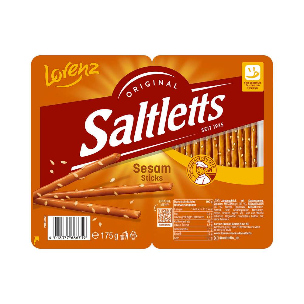 Produktabbildung Saltletts Sesamstangen
