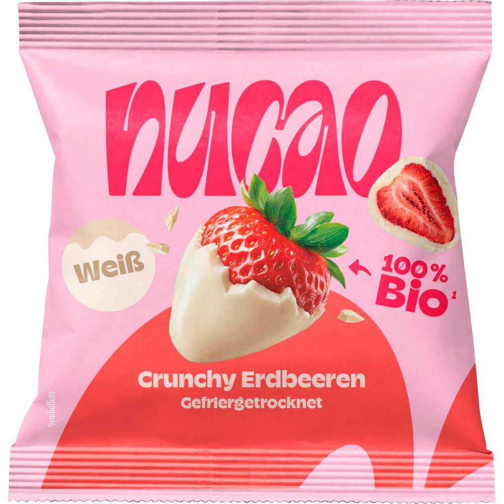 Produktabbildung nucao Bio Erdbeeren mit Schokoladenüberzug