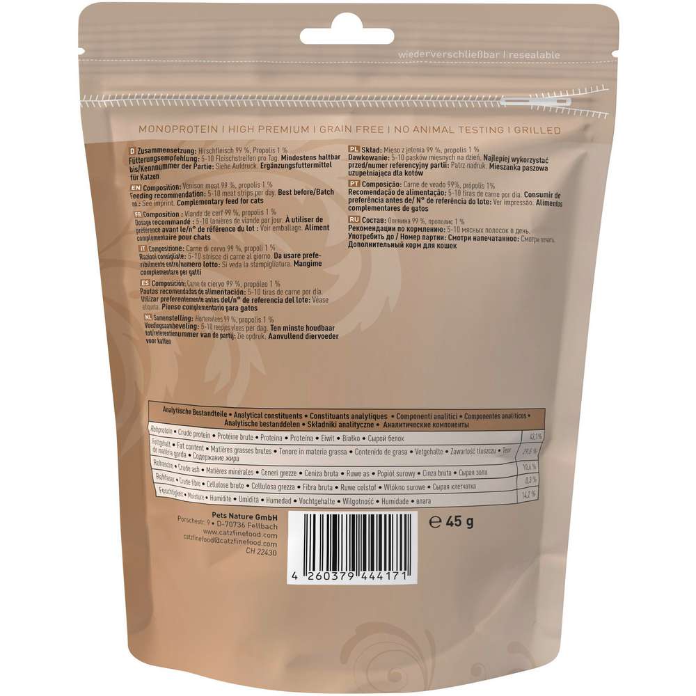 Produktabbildung catz finefood Katzen-Snacks Meatz, N° 9, Hirsch