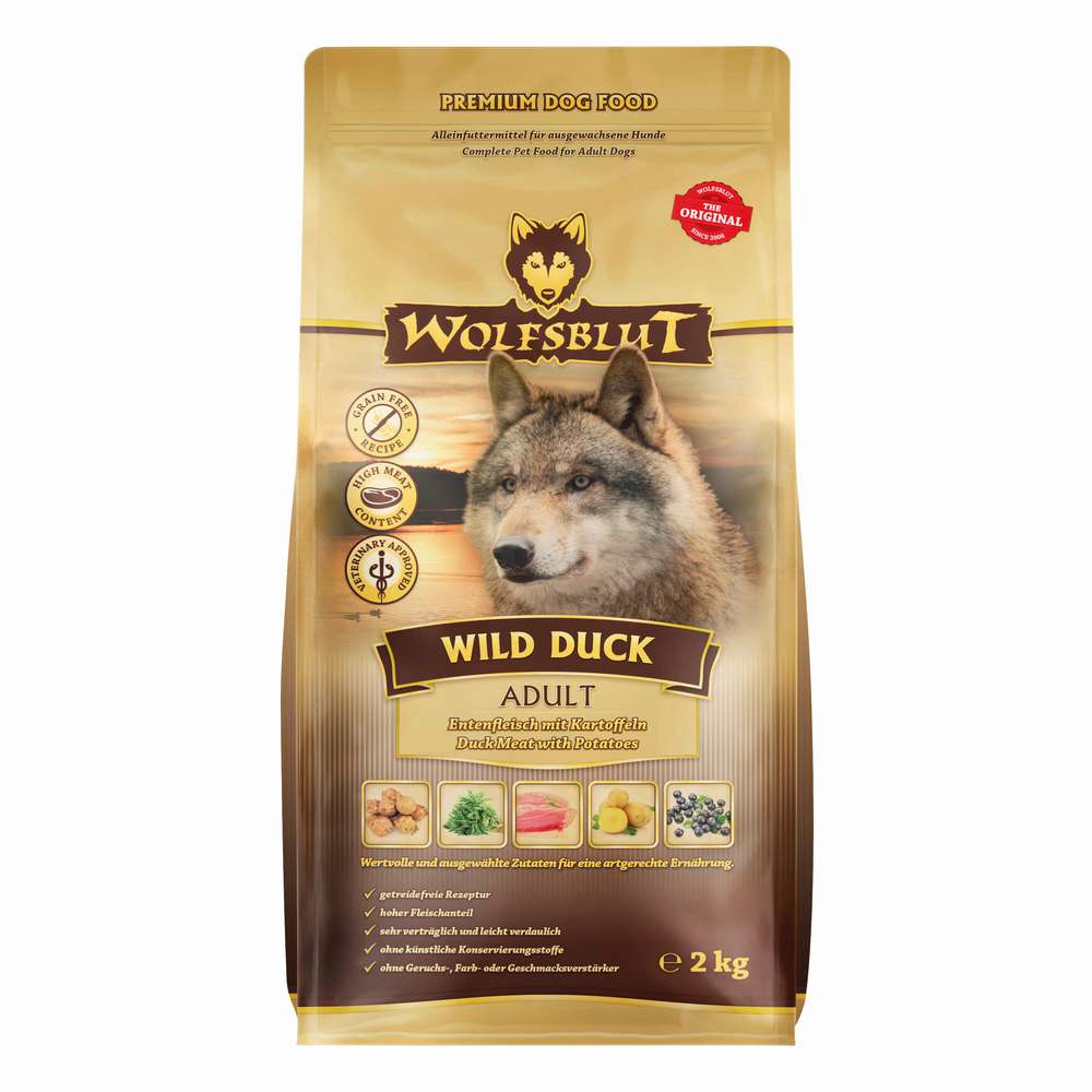 Produktabbildung Wolfsblut Hunde-Trockenfutter Wild Duck Adult, Ente/Kartoffel