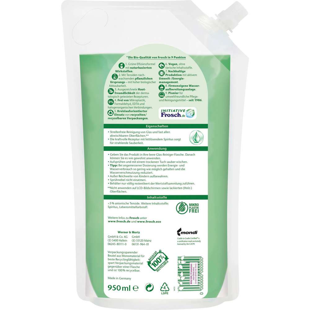 Produktabbildung Frosch Glasreiniger, Spiritus