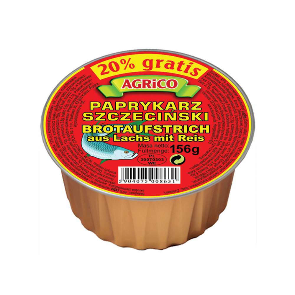 Produktabbildung Agrico Brotaufstrich Lachs mit Reis, Paprykarz
