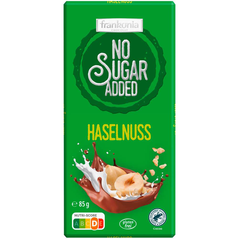 Produktabbildung FRANKONIA Tafelschokolade No Sugar Added Haselnuss