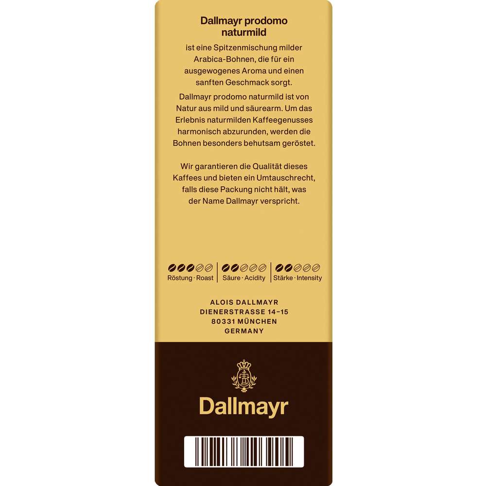 Produktabbildung Dallmayr Kaffee Prodomo mild, gemahlen