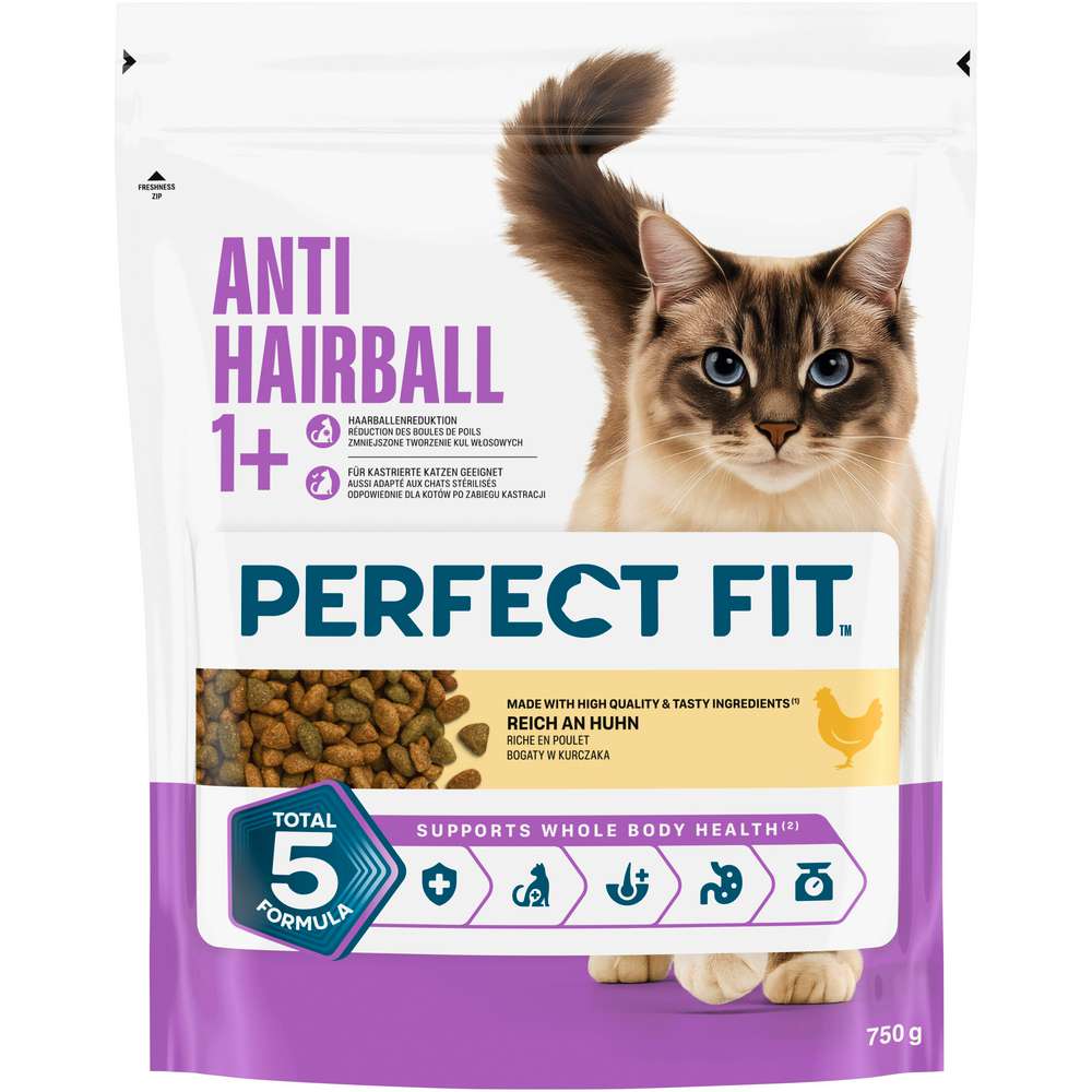 Produktabbildung Perfect Fit Katzen-Trockenfutter, Anti Hairball, Huhn