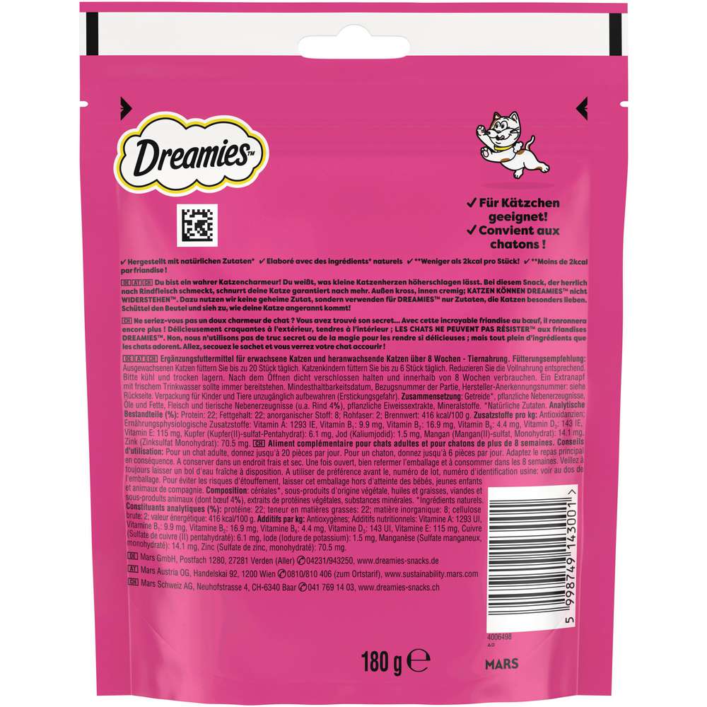 Produktabbildung Dreamies Katzen-Snack, Rind