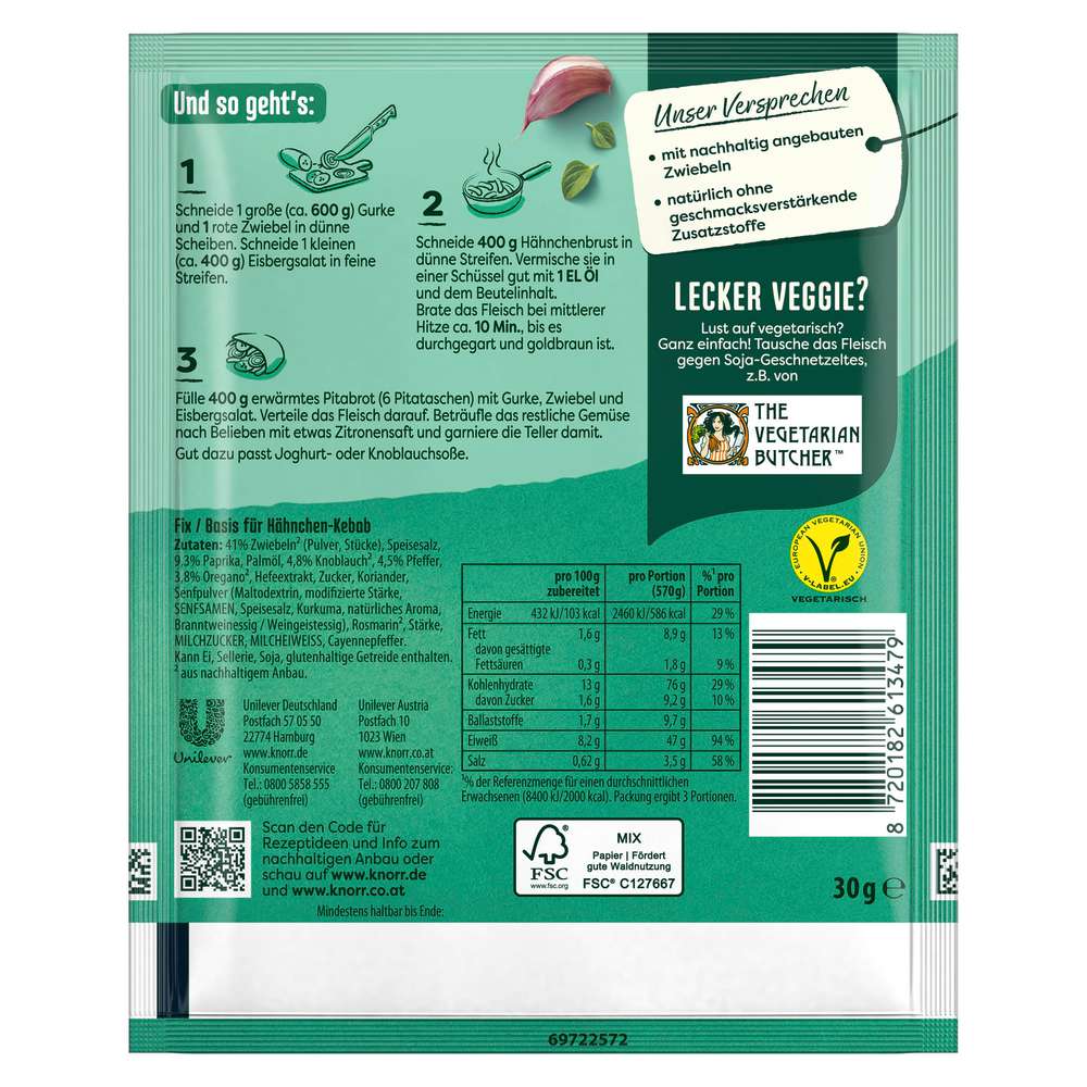 Produktabbildung Knorr Fix Würzmischung, Kebab