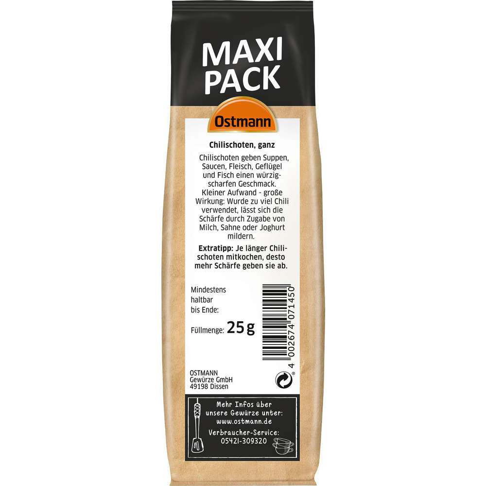 Produktabbildung Ostmann Chilischoten, ganz