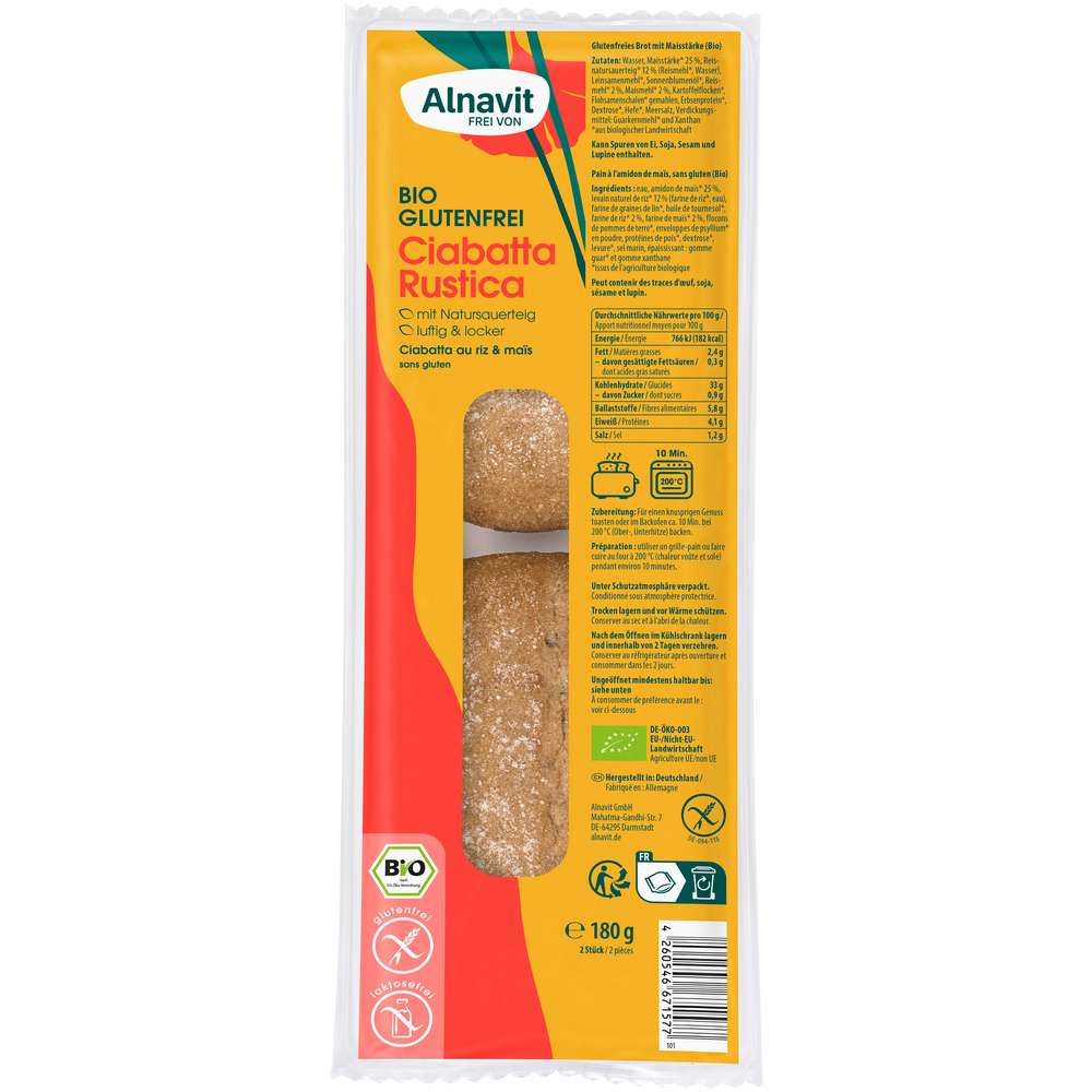 Produktabbildung Alnavit Bio Ciabatta Rustica
