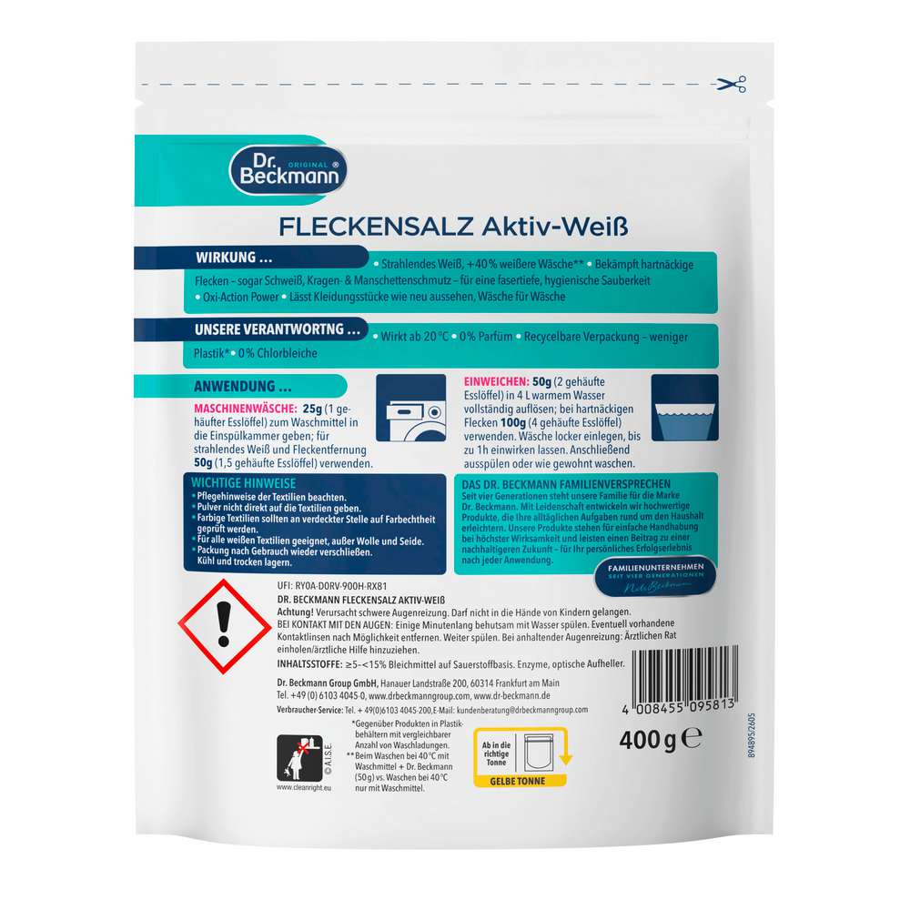 Produktabbildung Dr. Beckmann Fleckensalz, Aktiv-Weiß