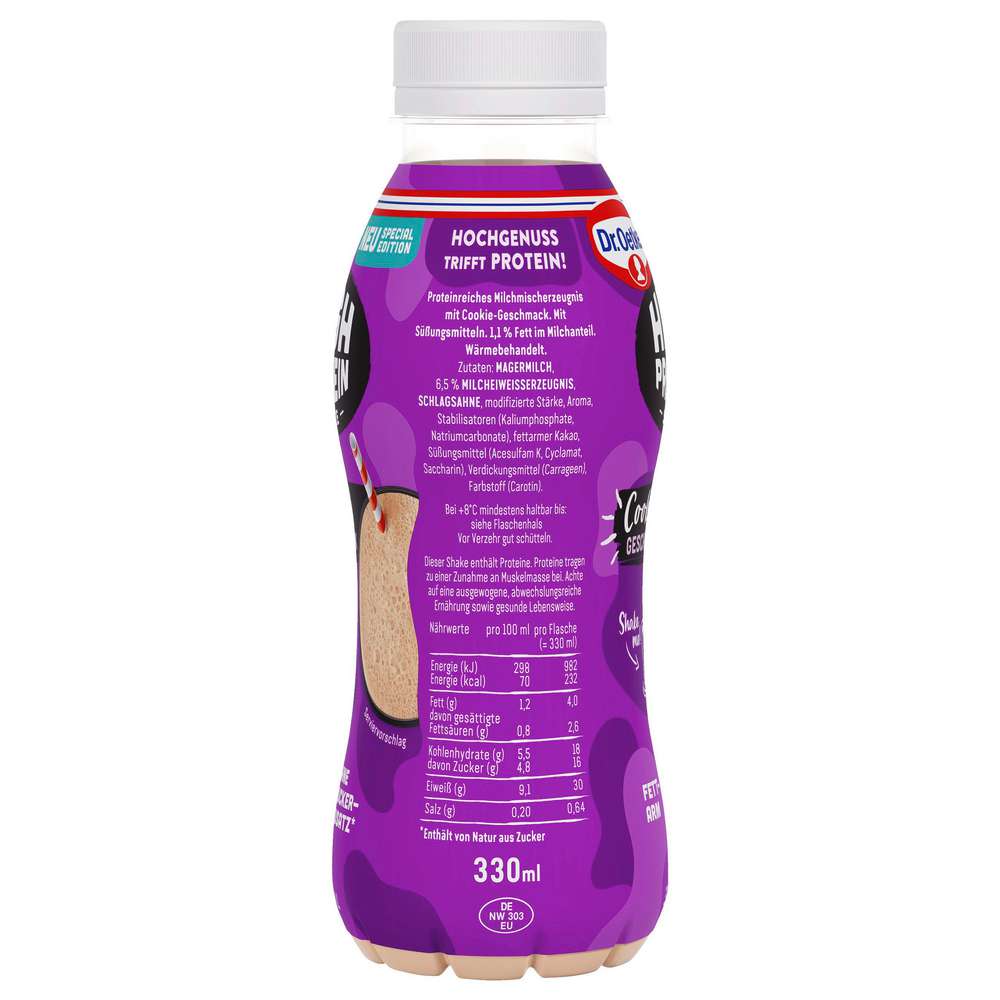 Produktabbildung Dr. Oetker High Protein Shake Cookie Geschmack