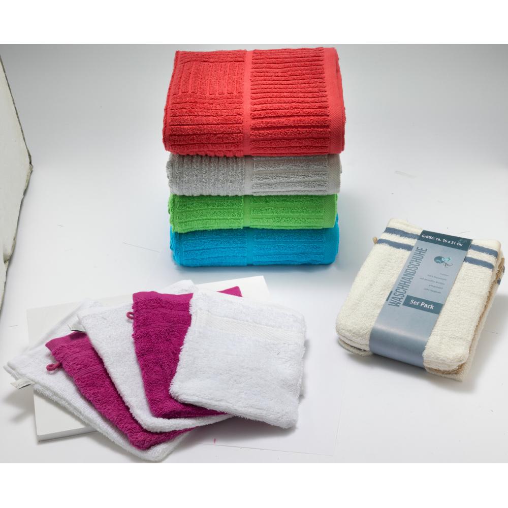 Produktabbildung keine Marke Frottier-Handtuch, je Artikel/5er-Pack
