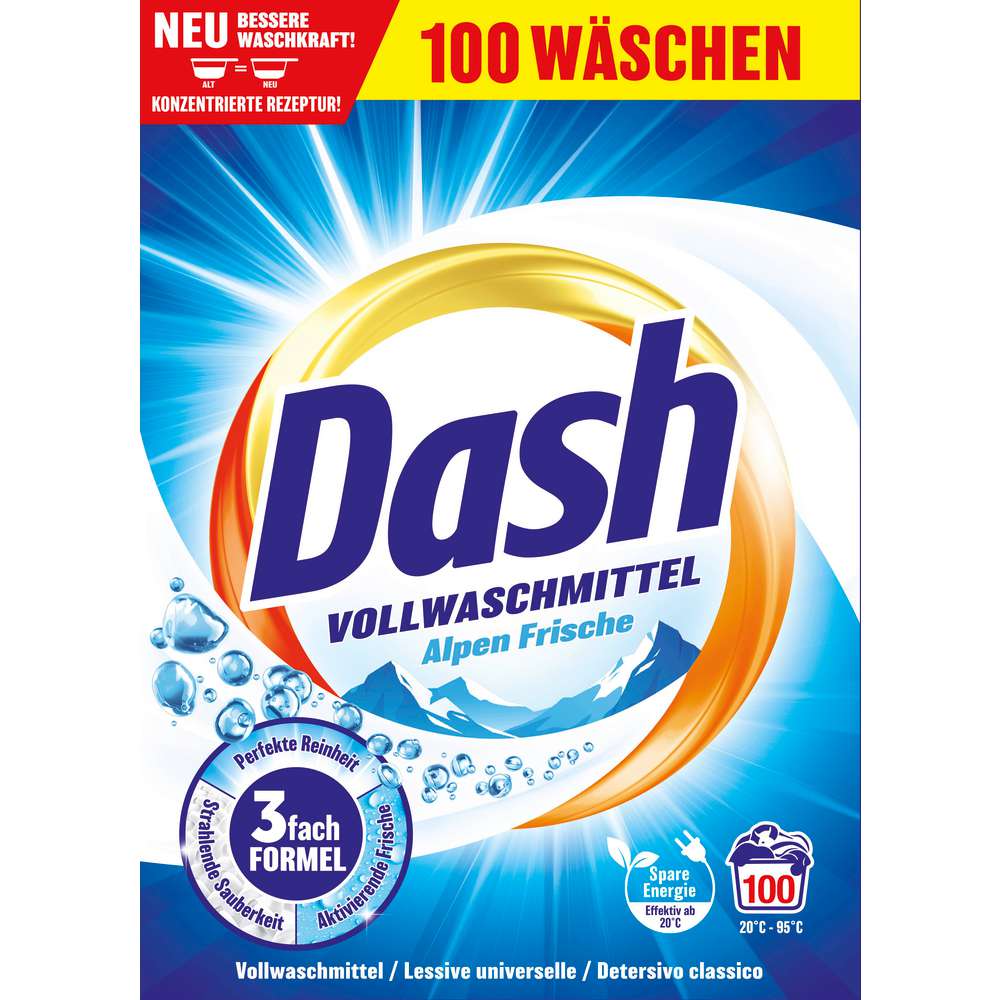 Produktabbildung Dash Voll-Waschmittel Pulver, Alpen Frische