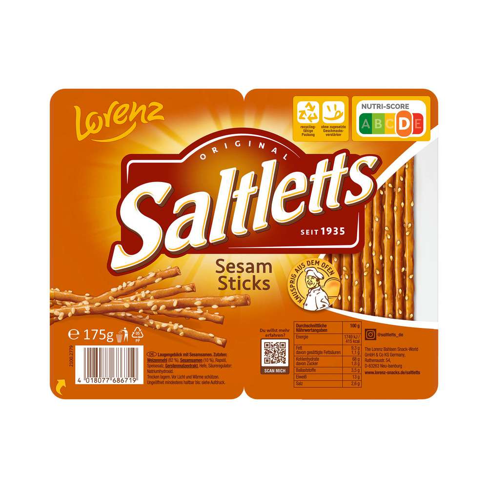 Produktabbildung Saltletts Sesamstangen