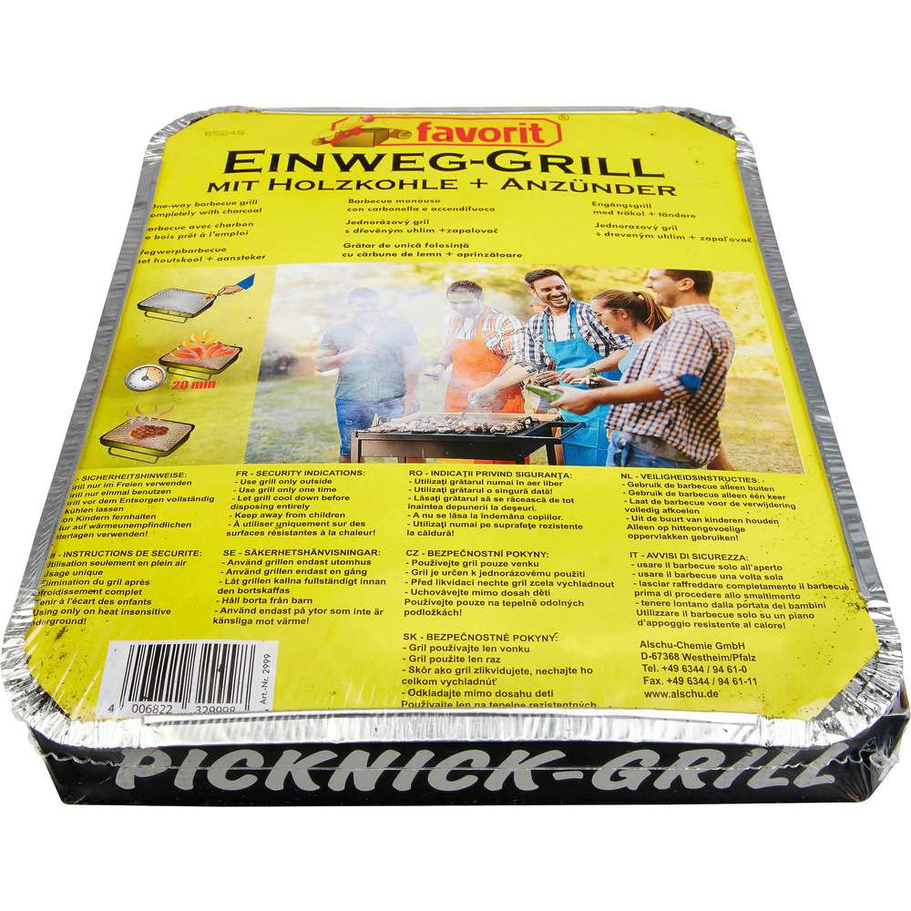 Produktabbildung keine Marke Einweggrill inkl. Holzkohle und Anzünder