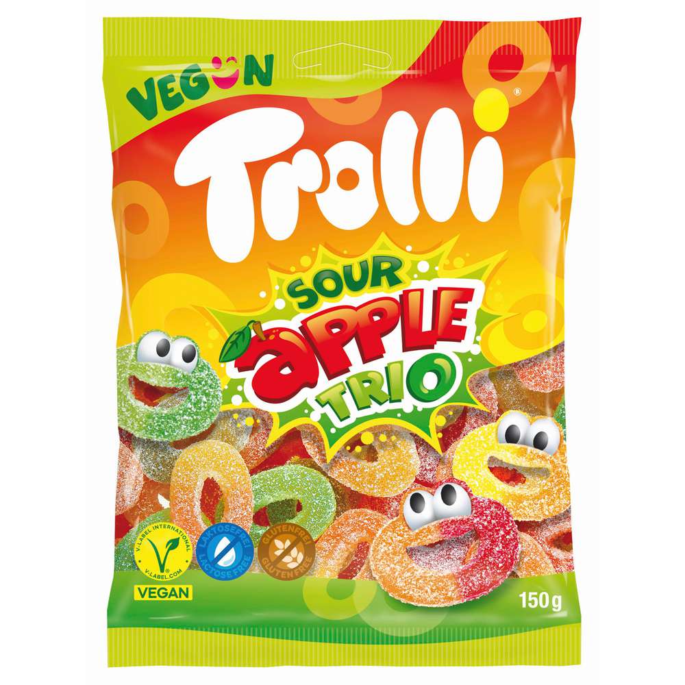 Produktabbildung Trolli Fruchtgummi, Sour Apple Trio