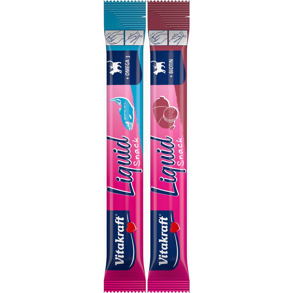 Produktabbildung Vitakraft Katzen-Snack Liquid, Leberwurst/Lachs