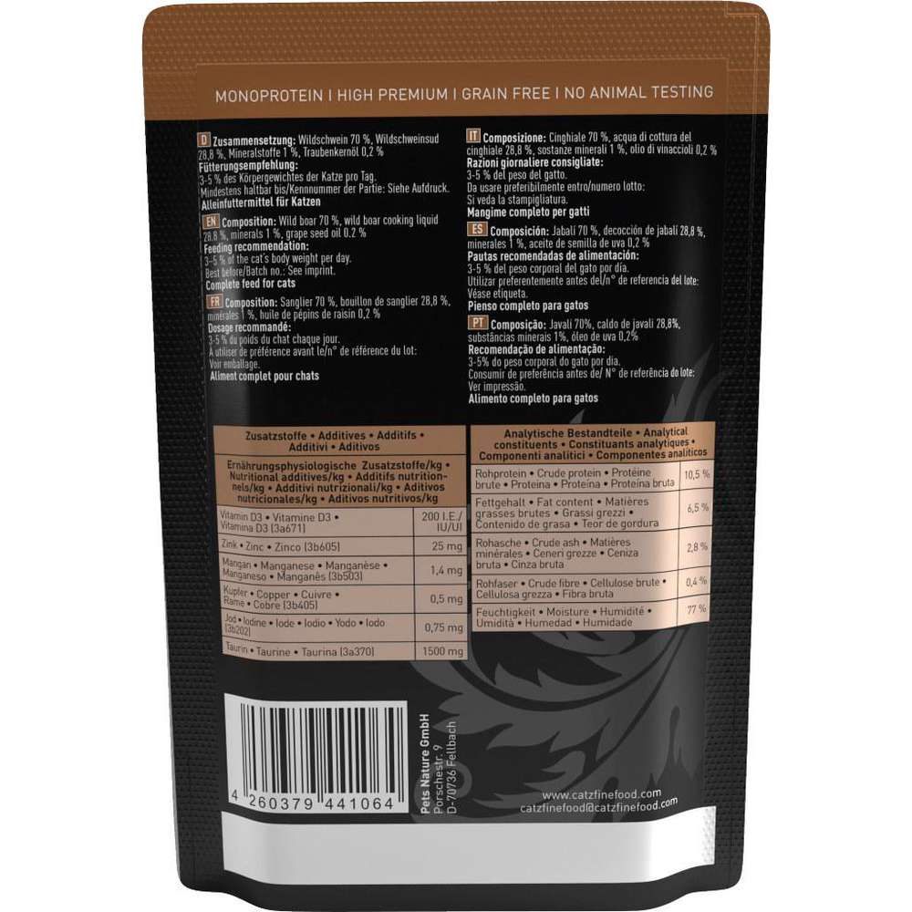 Produktabbildung catz finefood Katzen-Nassfutter Purrrr, N° 109, Schwein