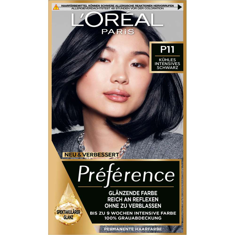 Produktabbildung L'Oreal Paris Haarfarbe Preference, P11 Kühles Schwarz
