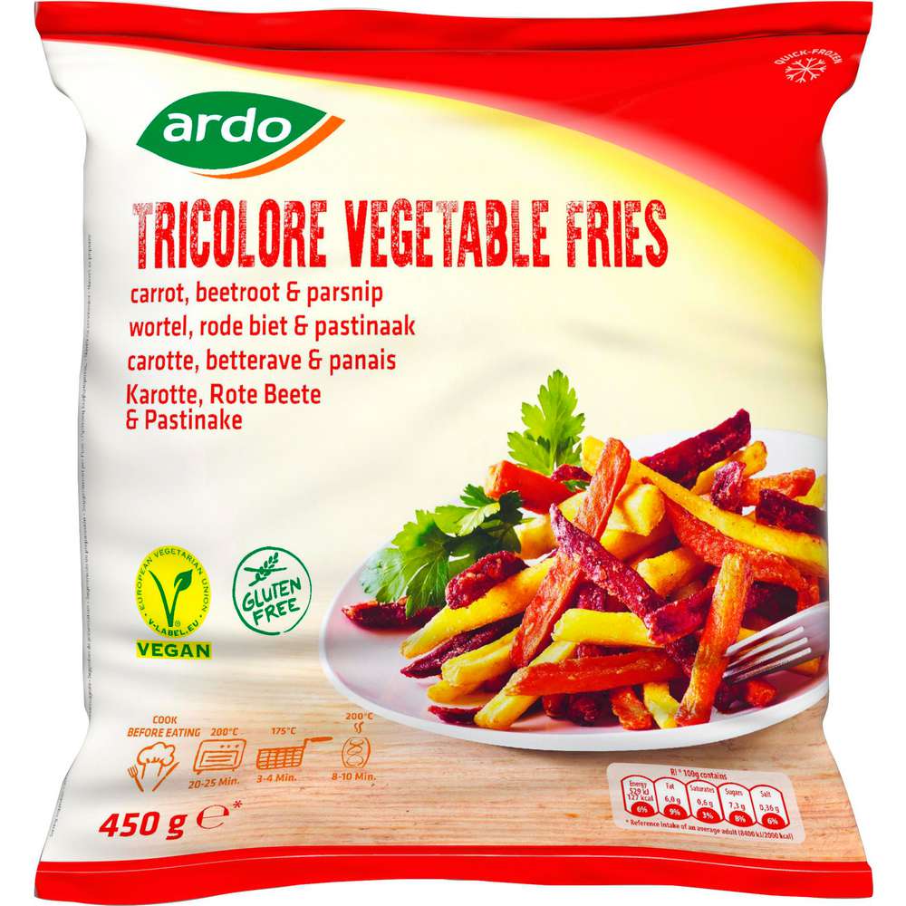 Produktabbildung ardo Tricolore Vegetable Fries, tiefgekühlt