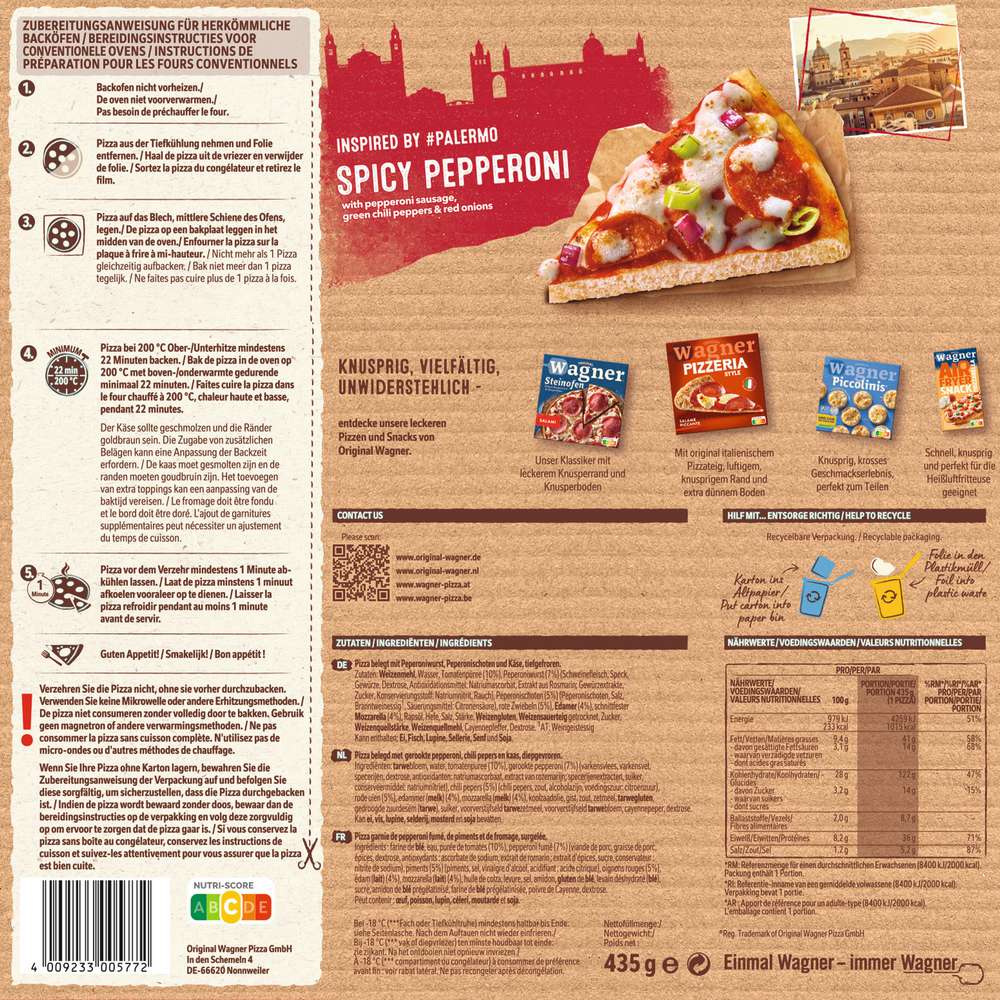 Produktabbildung Wagner Pizza Big City Spicy Pepperoni, tiefgekühlt