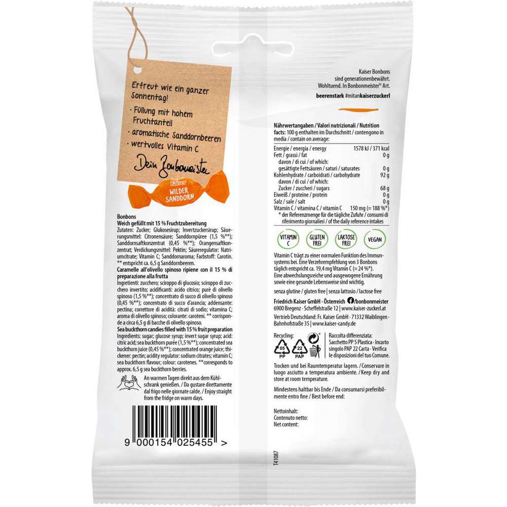 Produktabbildung Kaiser Bonbons, Wilder Sanddorn