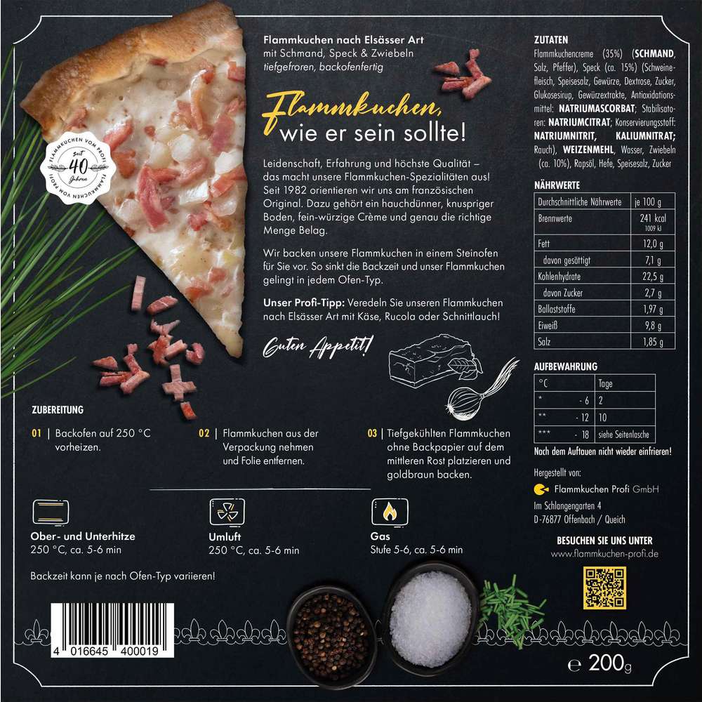 Produktabbildung Flammkuchen Profi Flammkuchen Original Elsässer Art, tiefgekühlt