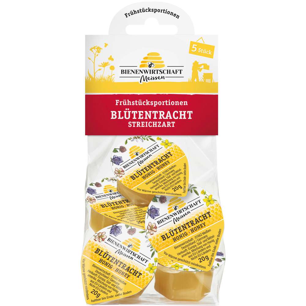 Produktabbildung Bienenwirtschaft Meissen Honig Blütentracht, streichzart Frühstücksportionen