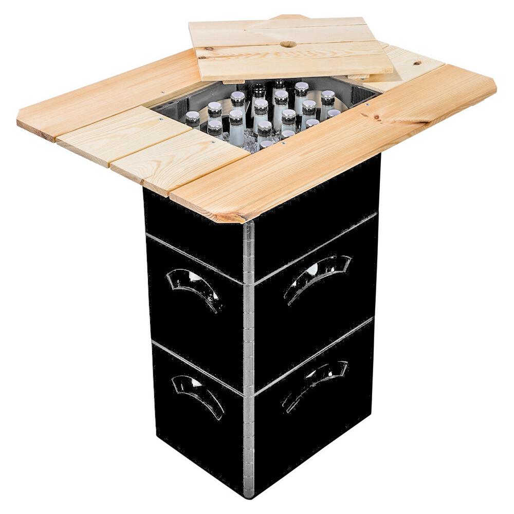 Produktabbildung keine Marke Bierkasten-Holztisch mit Deckel