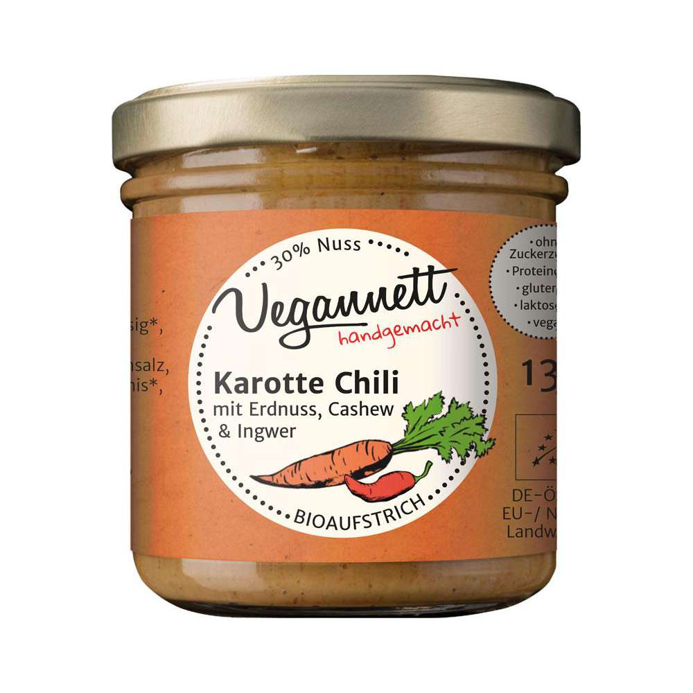 Produktabbildung Vegannett Bioaufstrich Karotte Chili 