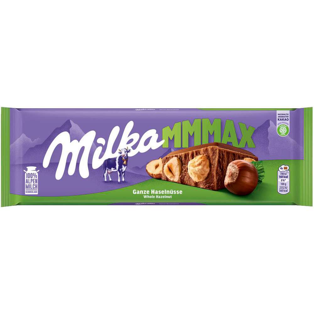 Produktabbildung Milka Tafelschokolade, Ganze Haselnüsse