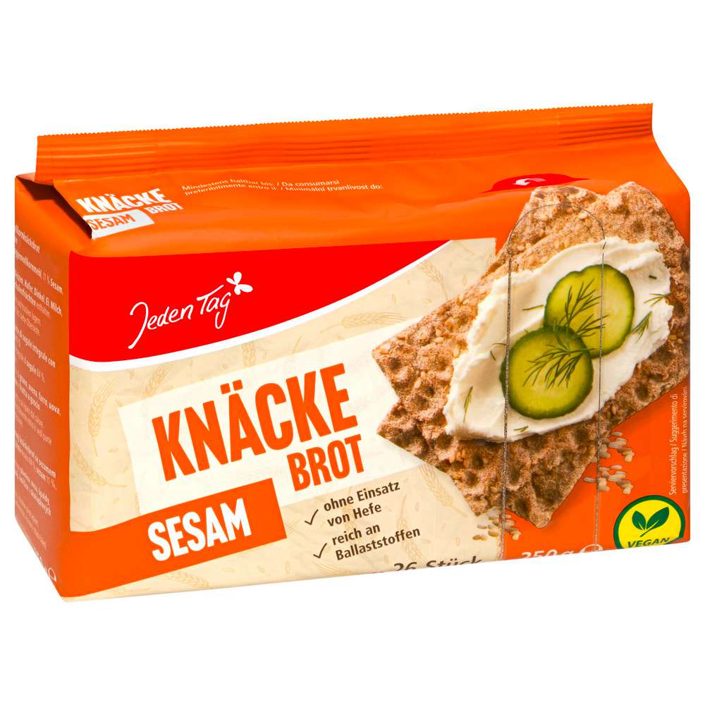 Produktabbildung Jeden Tag Roggenvollkorn Knäckebrot, Sesam