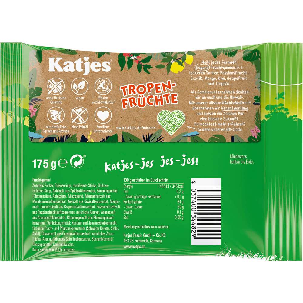 Produktabbildung Katjes Fruchtgummi Tropenfrüchte, Vegan